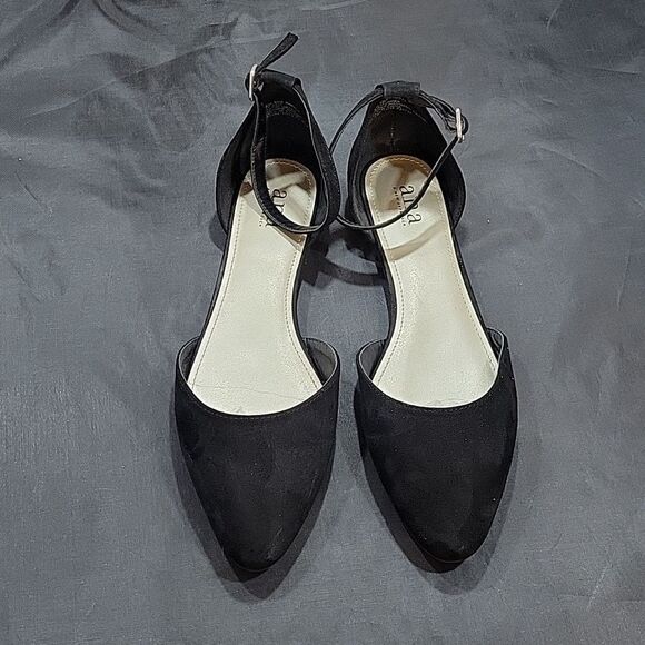 A.N.A A NEW APPROACH POINTED TOE ADJUSTABLE BUCKLE STRAP FLAT SHOE - Picture 4 of 14